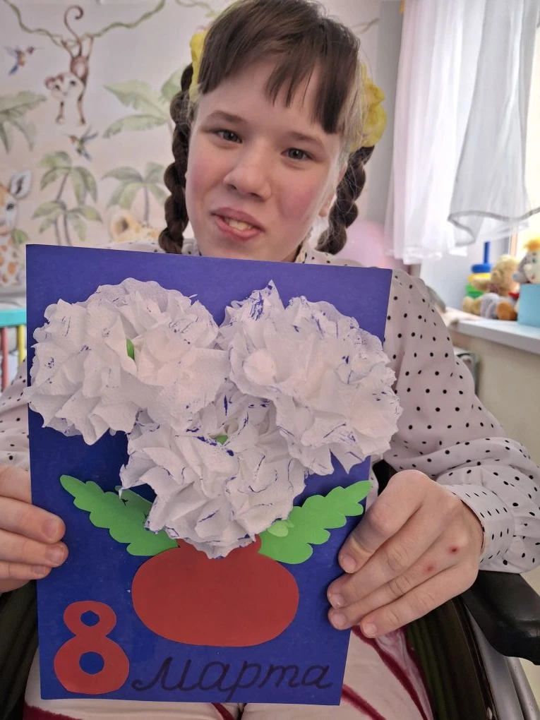 Аппликация "Букет гвоздик"